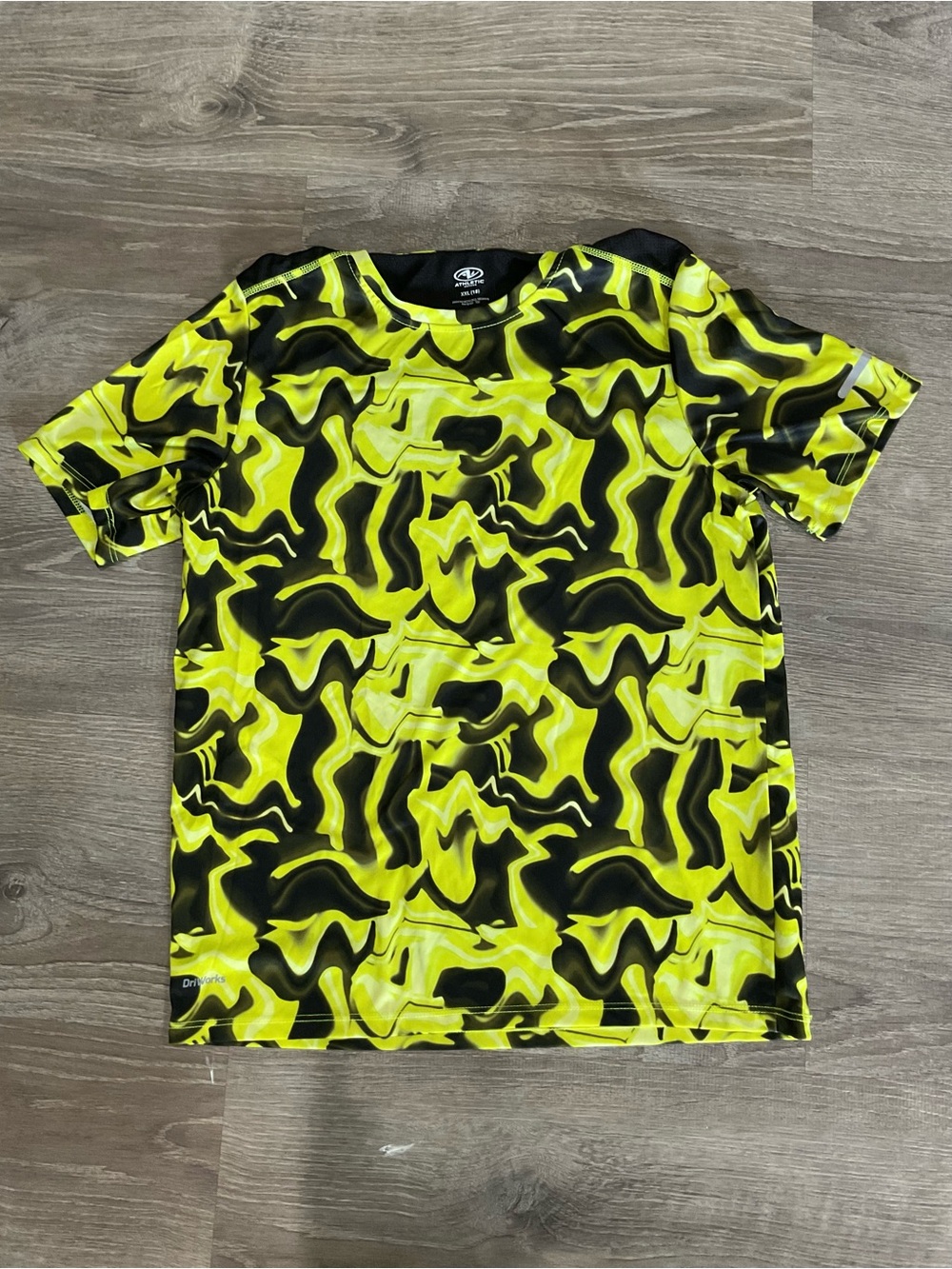 Under Armour Neon Yellow & Black Boys' Short Sleeve Athletic Tee
